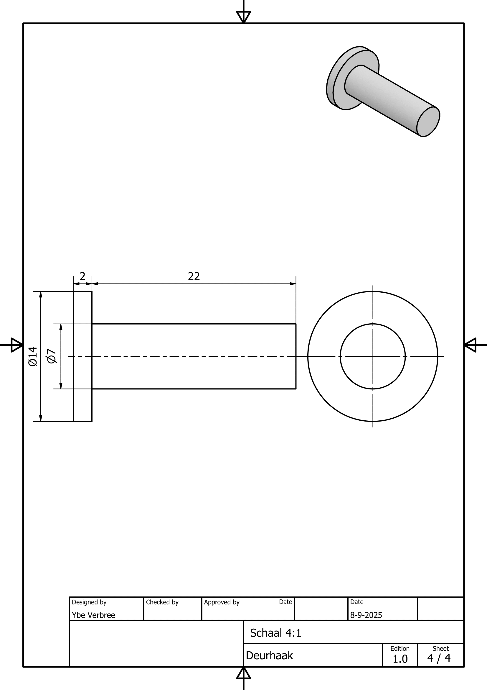 Werktekening - Stift